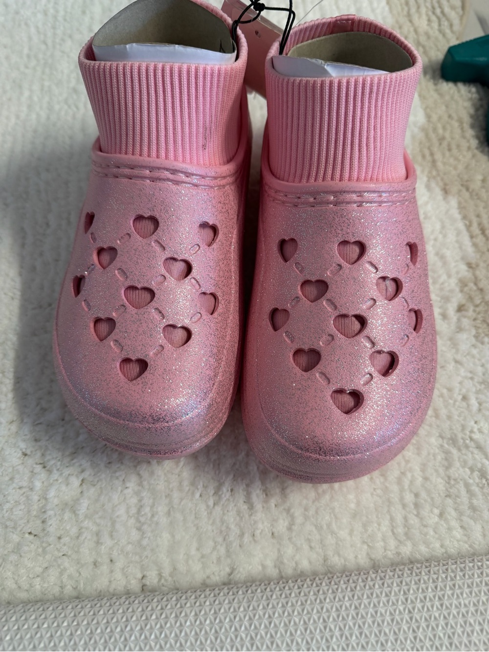 Justice  Kids Pink Heart Clog Shoes